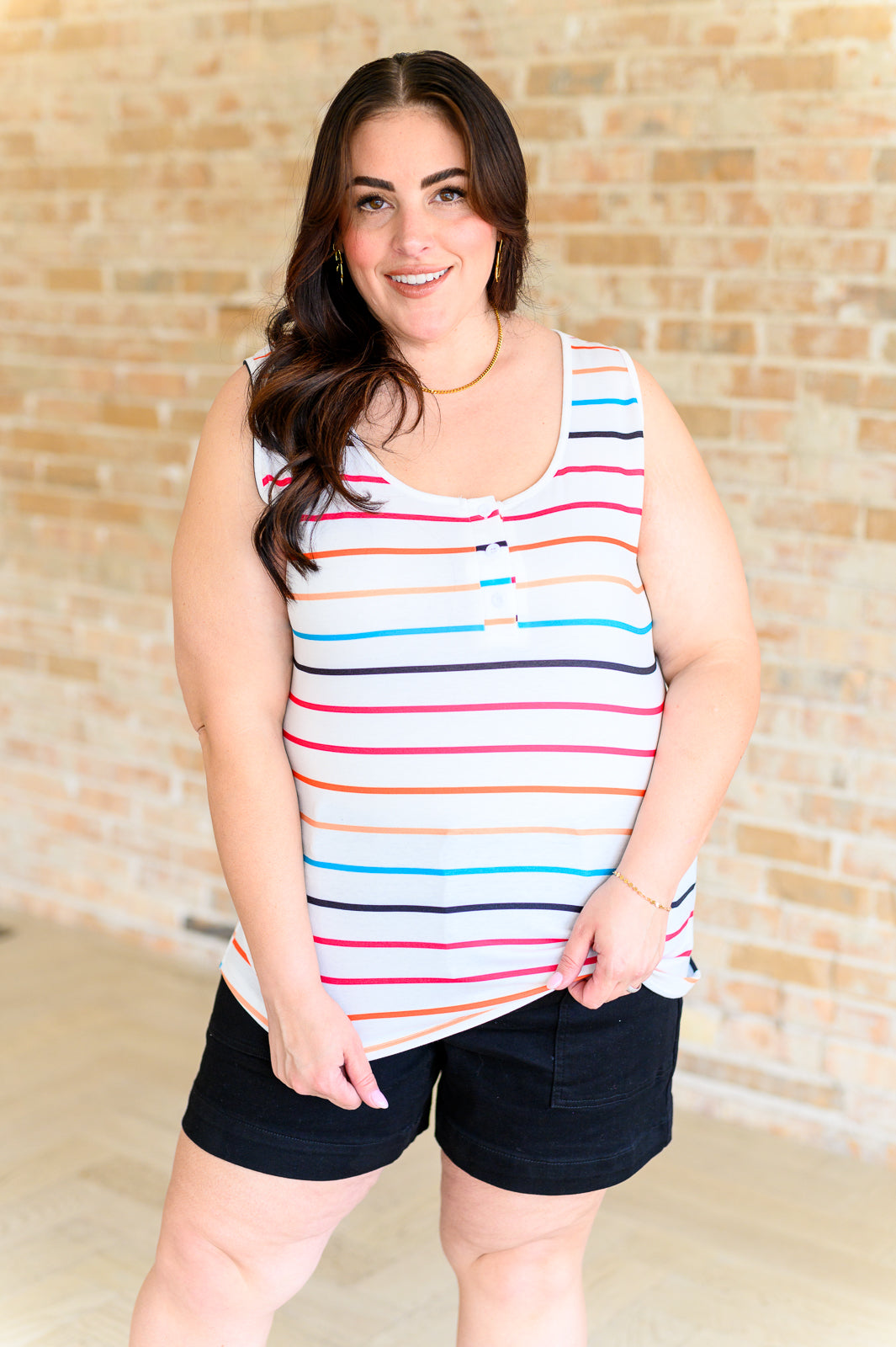 Need A Favor Colorful Henley Tank - 7/24/2025