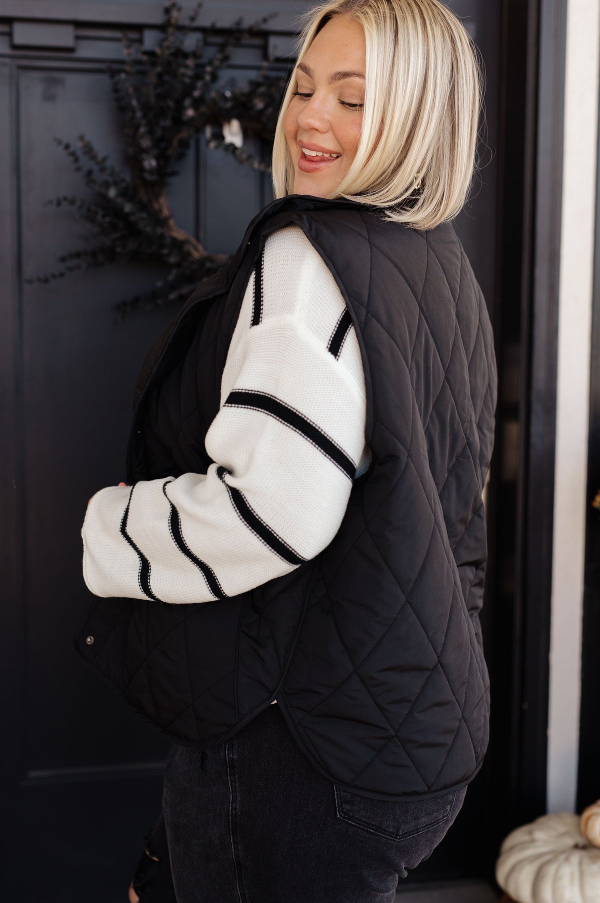 Neither Here Nor There Puffer Vest in Black - 11/9/2023