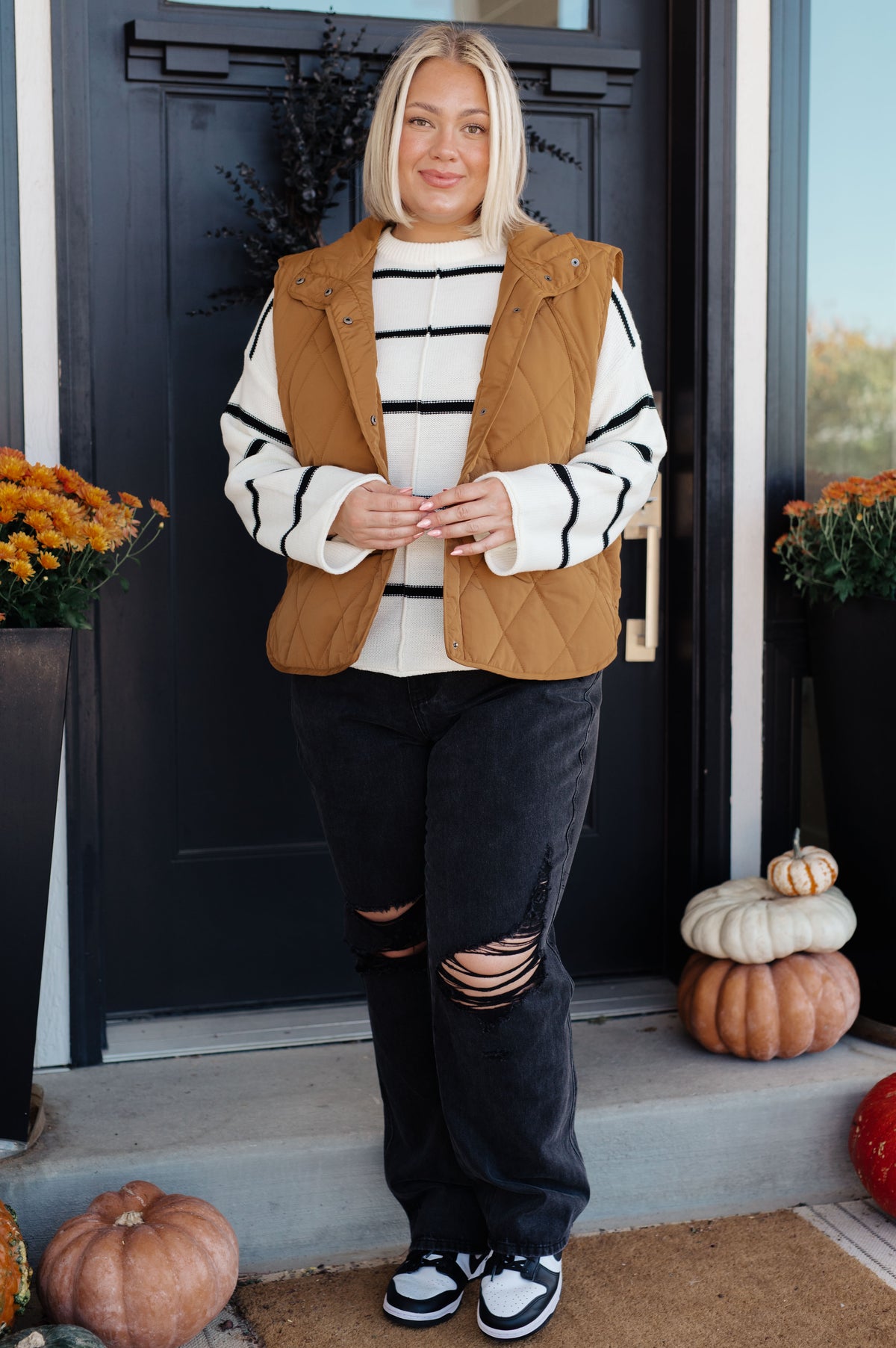 Neither Here Nor There Puffer Vest in Camel - 11/9/2023