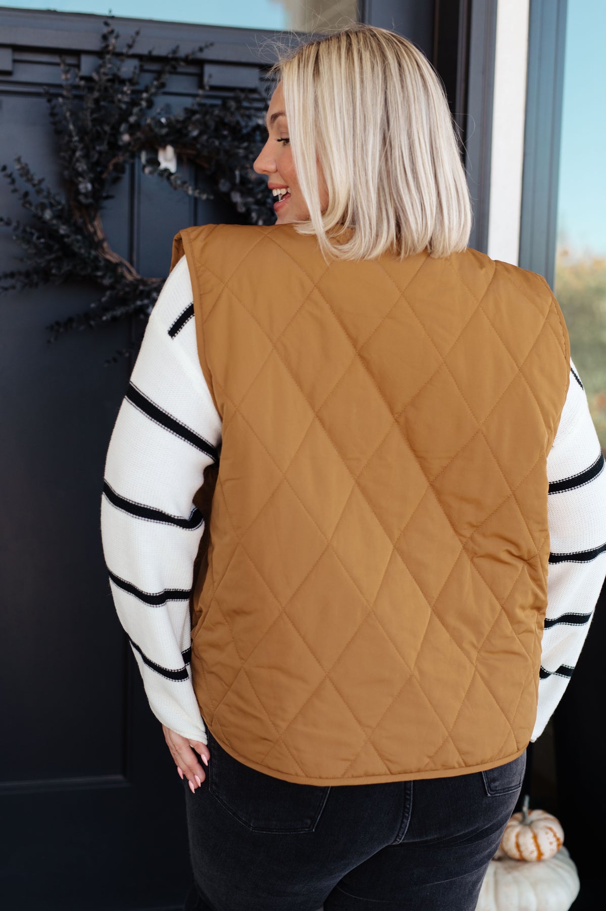 Neither Here Nor There Puffer Vest in Camel - 11/9/2023