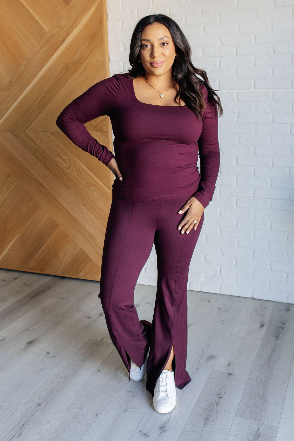 Stamina Stride Flare Leggings in Cassis - 10/17/2024