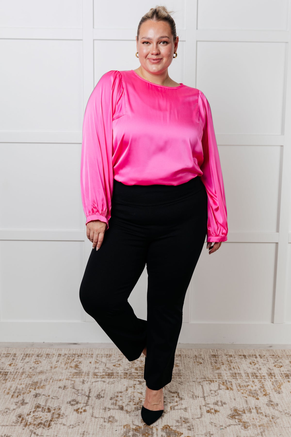 Not Exaggerating Satin Puff Sleeve Blouse - 9/9/2025 NEW