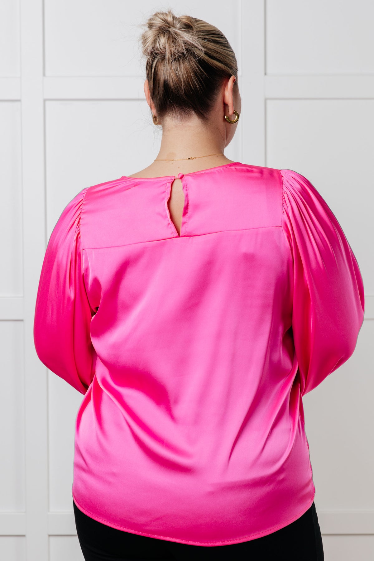 Not Exaggerating Satin Puff Sleeve Blouse - 9/9/2025 NEW