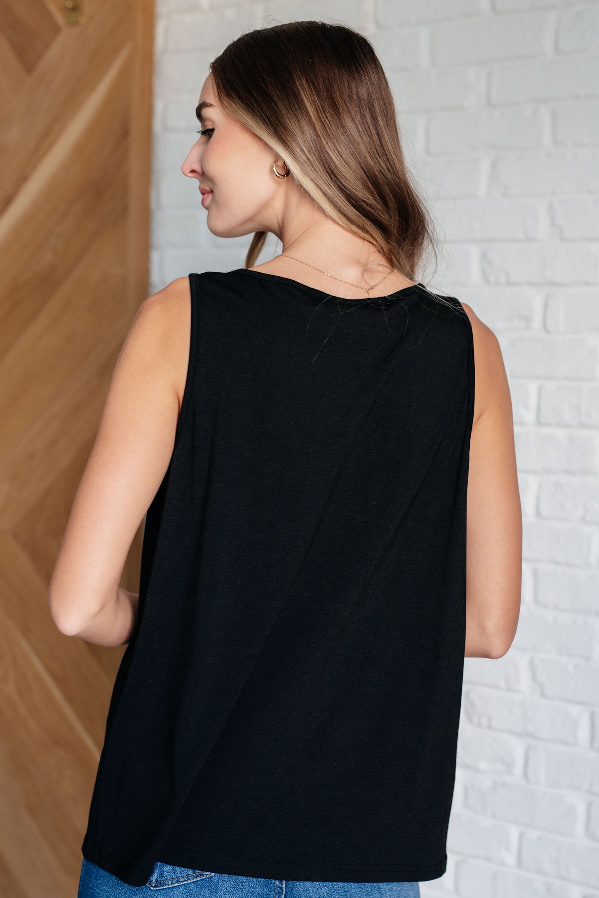 Not So Anxious V-Neck Tank in Black - 7/7/2025