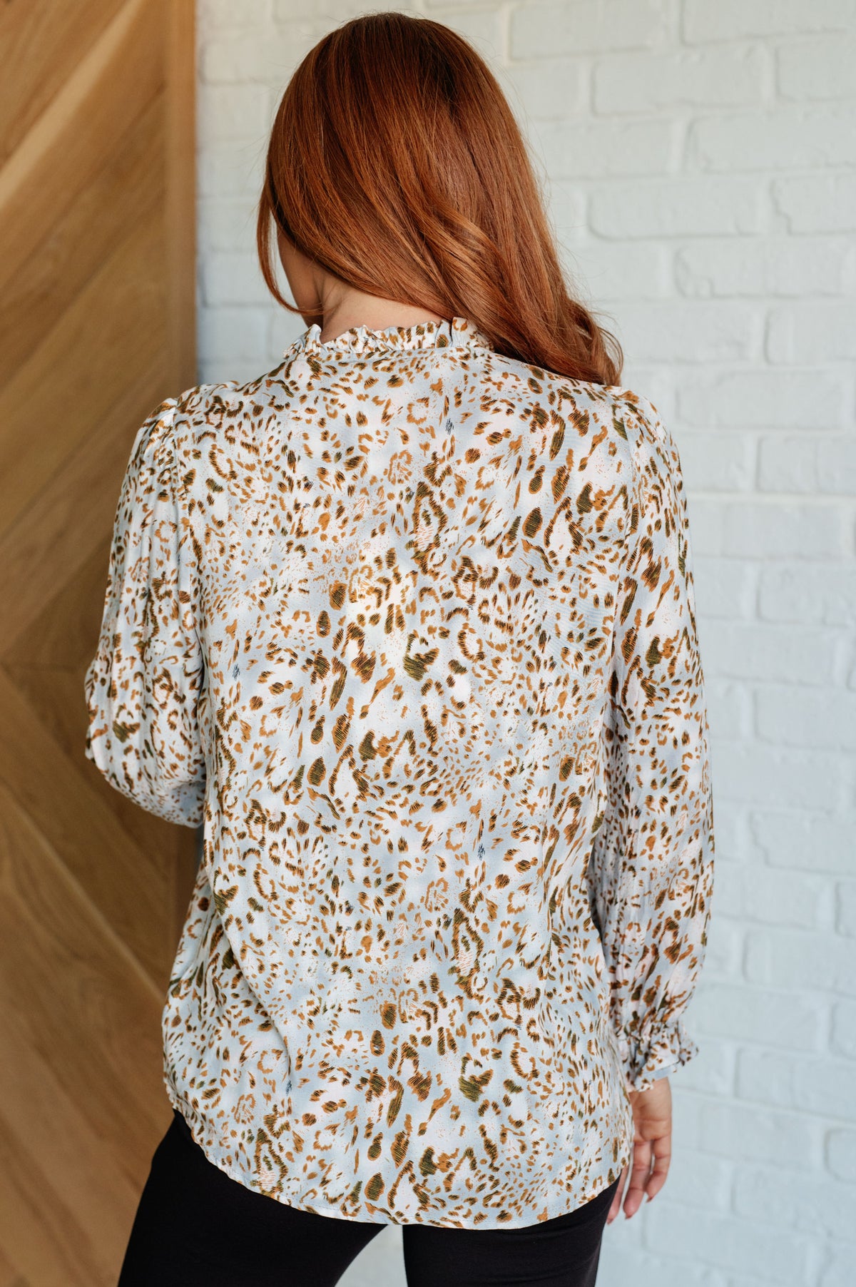 Office Safari Keyhole Tie Detail Blouse - 10/9/2025