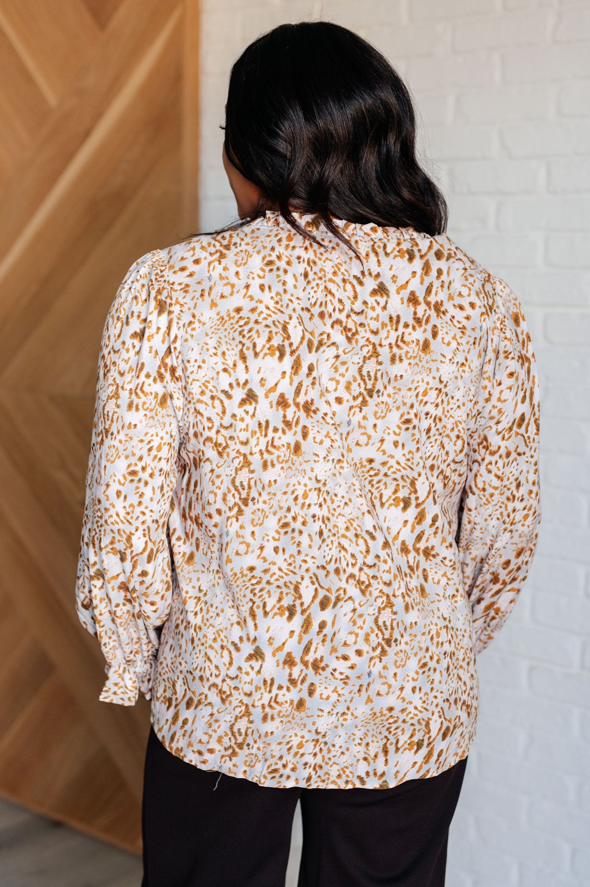 Office Safari Keyhole Tie Detail Blouse - 10/9/2025