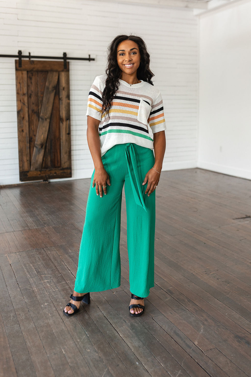 On The Other Side Wide Leg Pants in Green - 7/11/2023