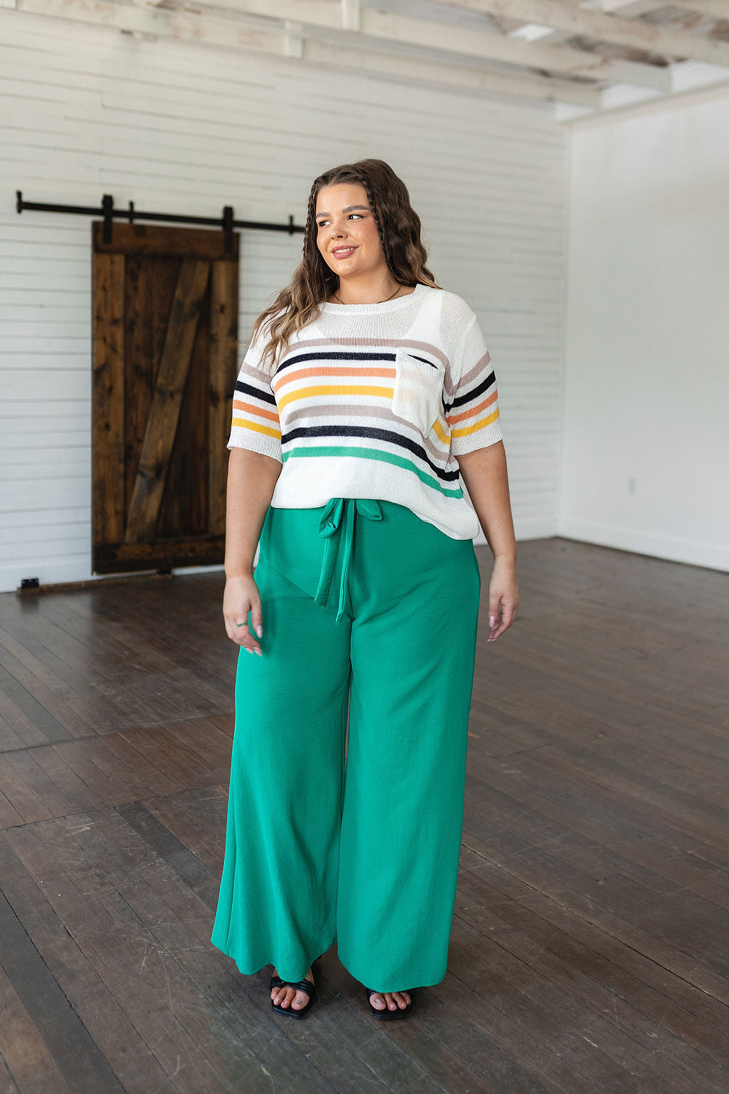 On The Other Side Wide Leg Pants in Green - 7/11/2023