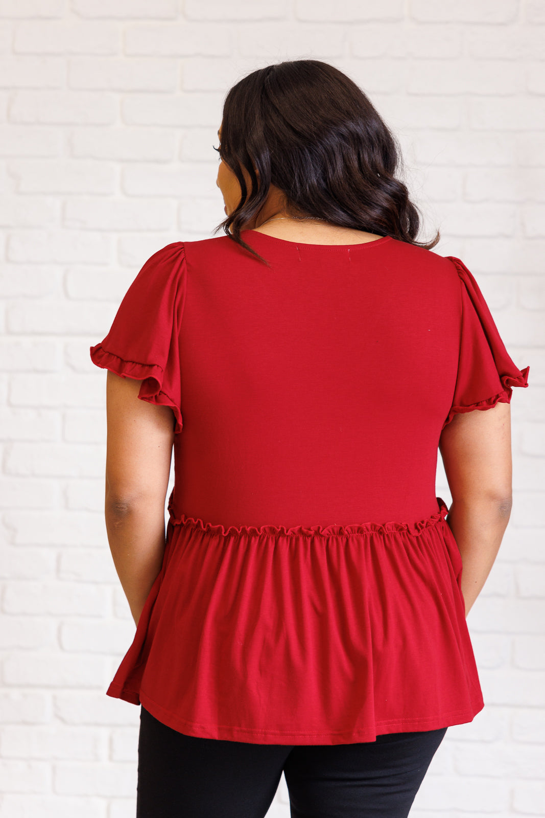 One Day Soon V-Neck Ruffle Detail Top - 8/25/2025