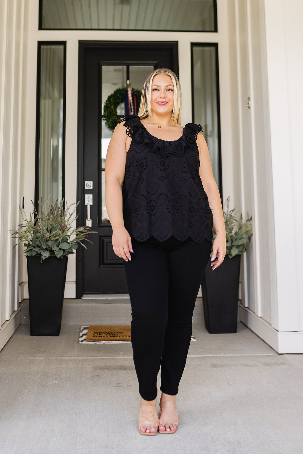 Parisian Stroll Lace Blouse in Black - 7/6/2023