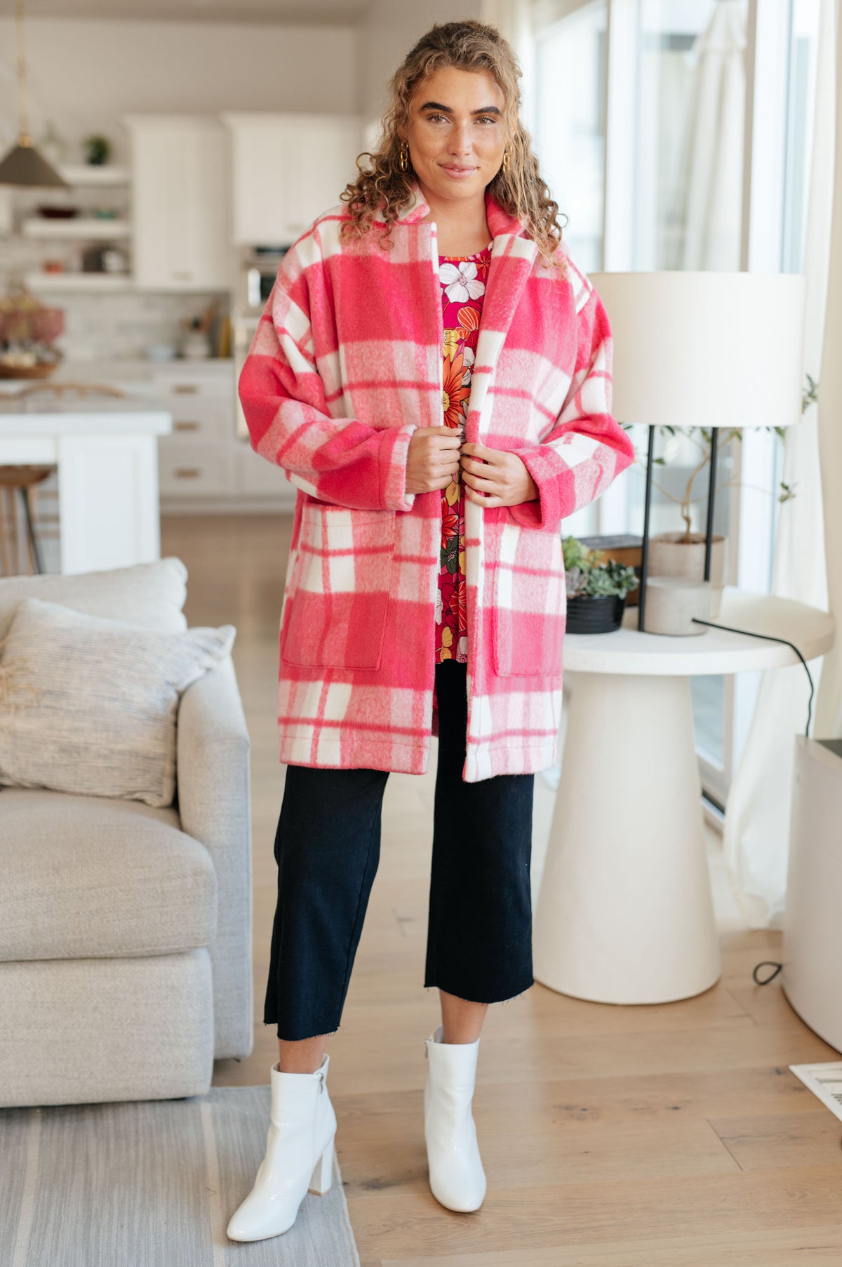 Passion in Plaid Coat in Pink - 10/11/2024