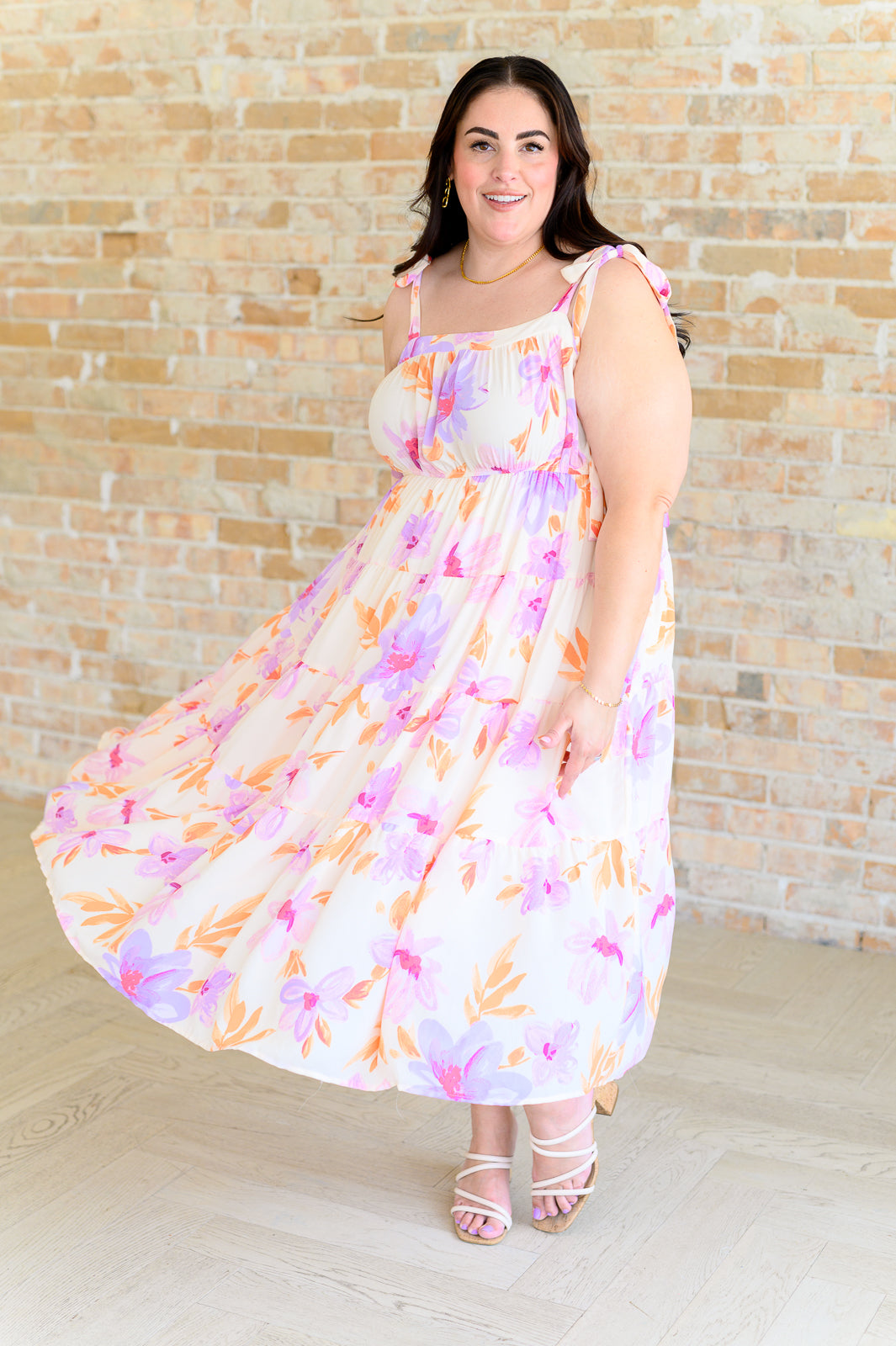 Pastel Petals Floral Midi Dress - 3/27/2025