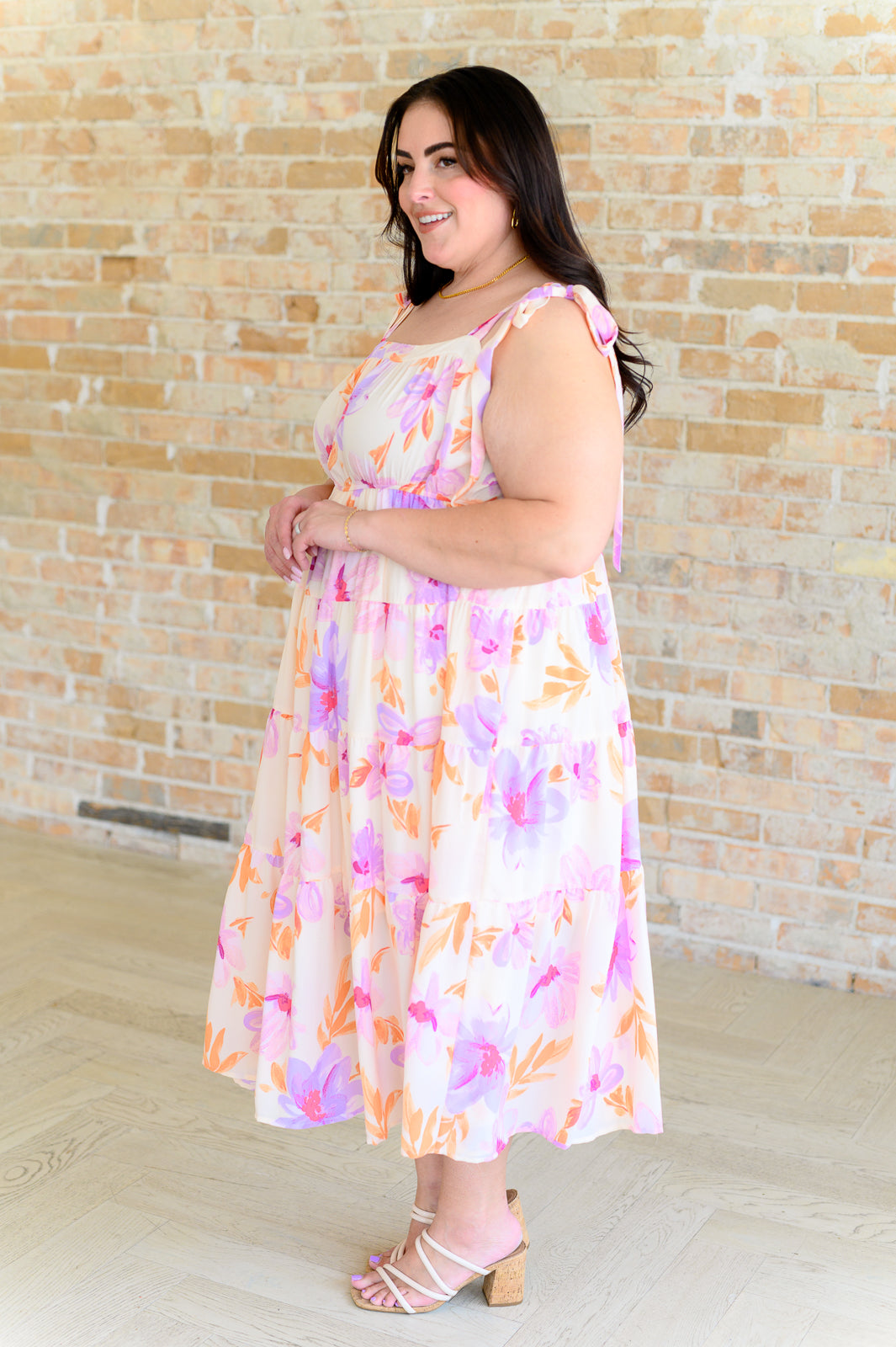Pastel Petals Floral Midi Dress - 3/27/2025
