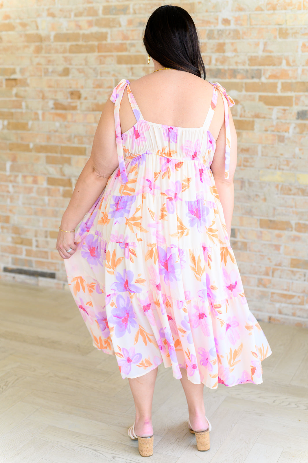 Pastel Petals Floral Midi Dress - 3/27/2025