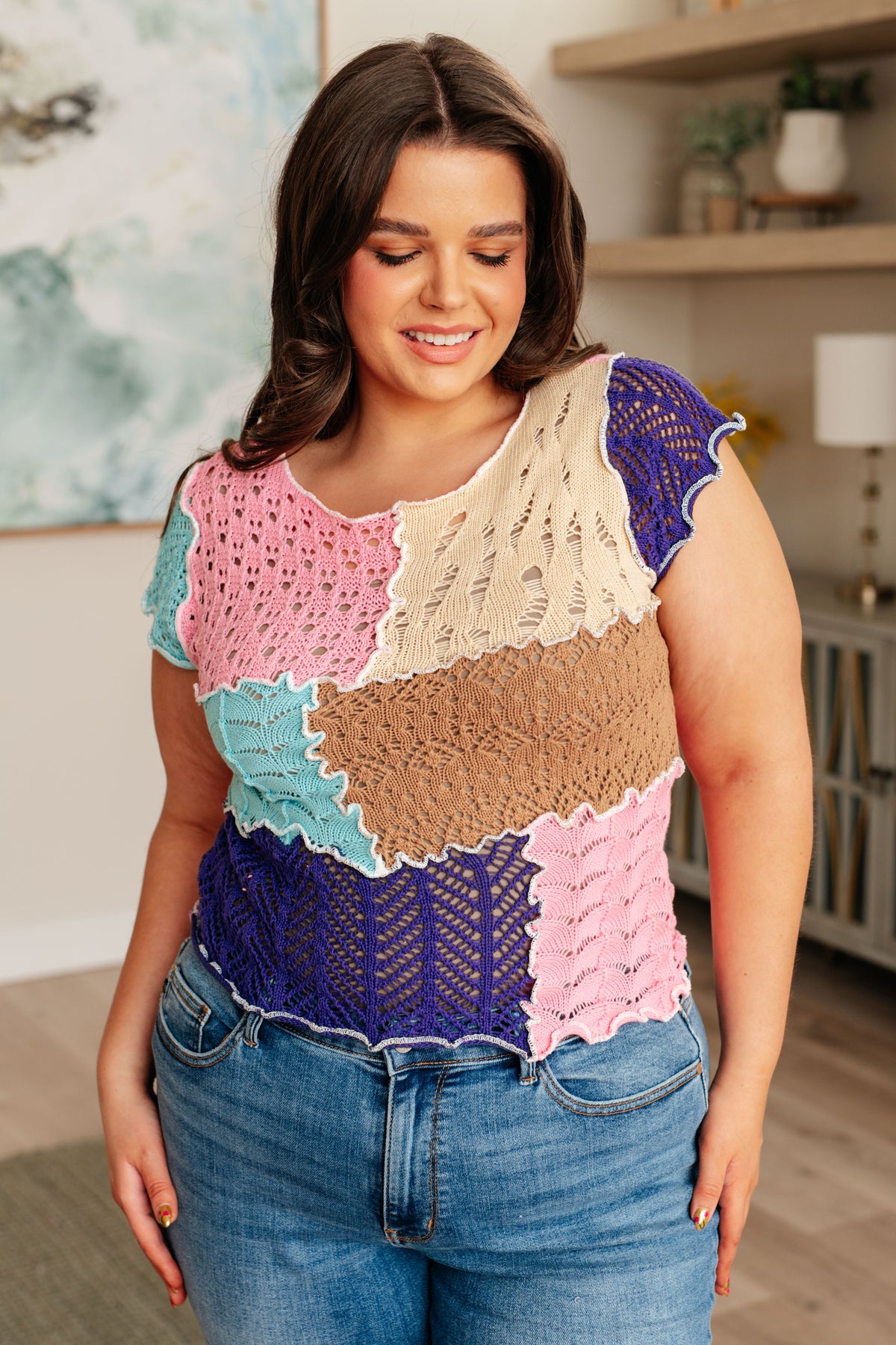 Patch Me Up Patchwork Knit Top - 5/2/2024