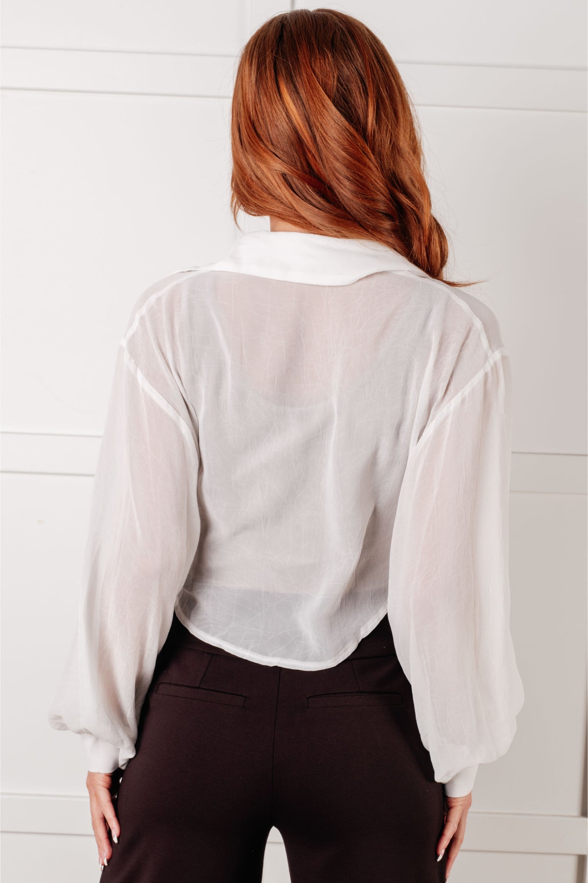 Pause and Reflect Tie Front Button Up Shirt - 8/11/2025