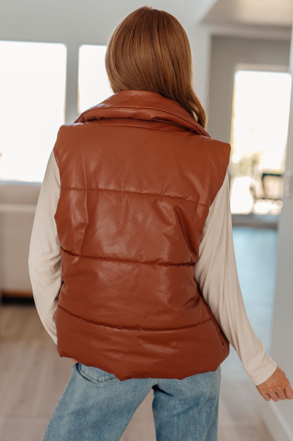 Persistence Pays Off Faux Leather Puffer Vest - 11/28/2023