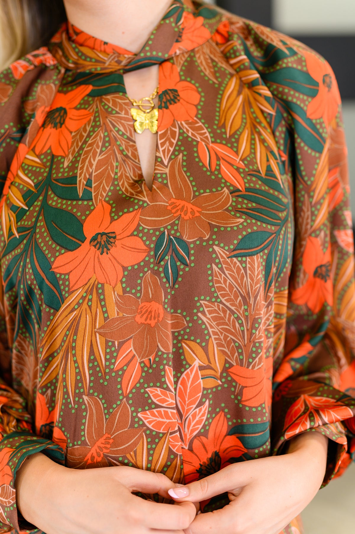 Petals After Dark Balloon Sleeve Dress - 8/26/2025 NEW