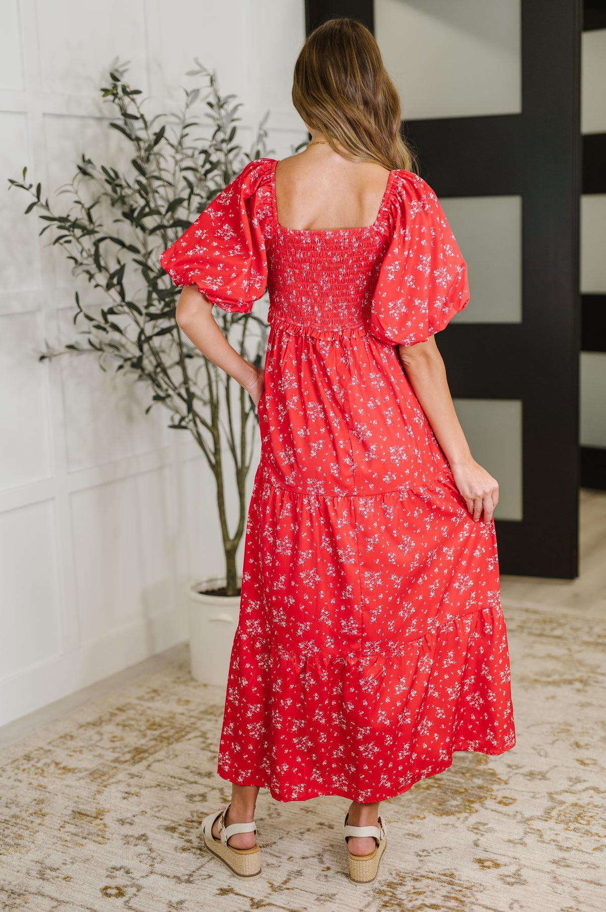 Petals & Promises V-Neck Dress in Red Multi - 6/24/2025 NEW