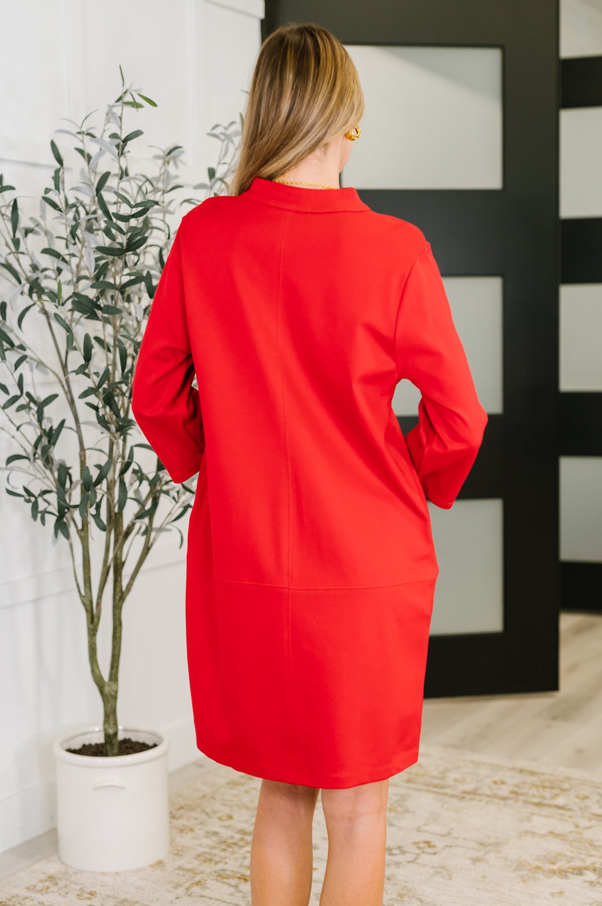 Portfolio Quarter Sleeve Dress in Red - 11/14/2025