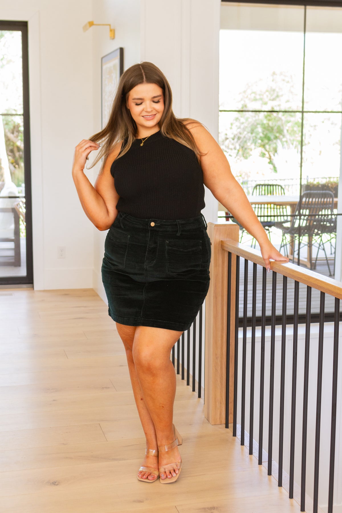 Previous Engagement Halter Neck Sweater Tank in Black - 8/15/2023