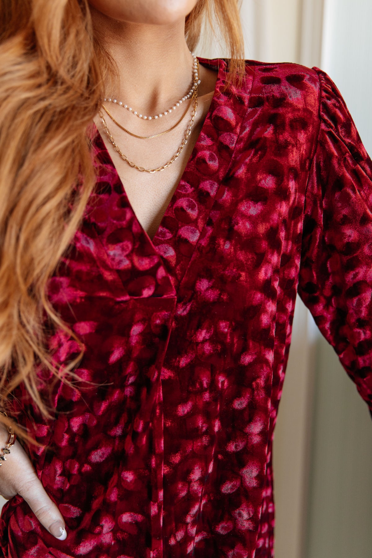 Regal Radiance V-Neck Velvet Dress - 11/20/2023