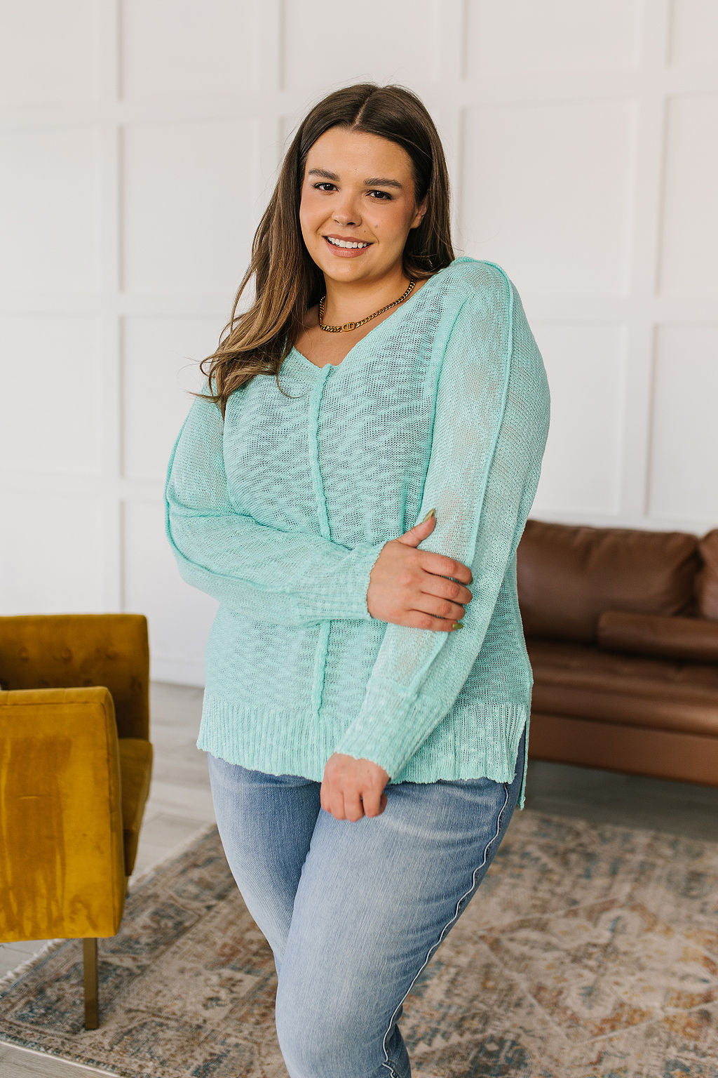 Relax With Me Knit Top in Aqua - 6/27/2023