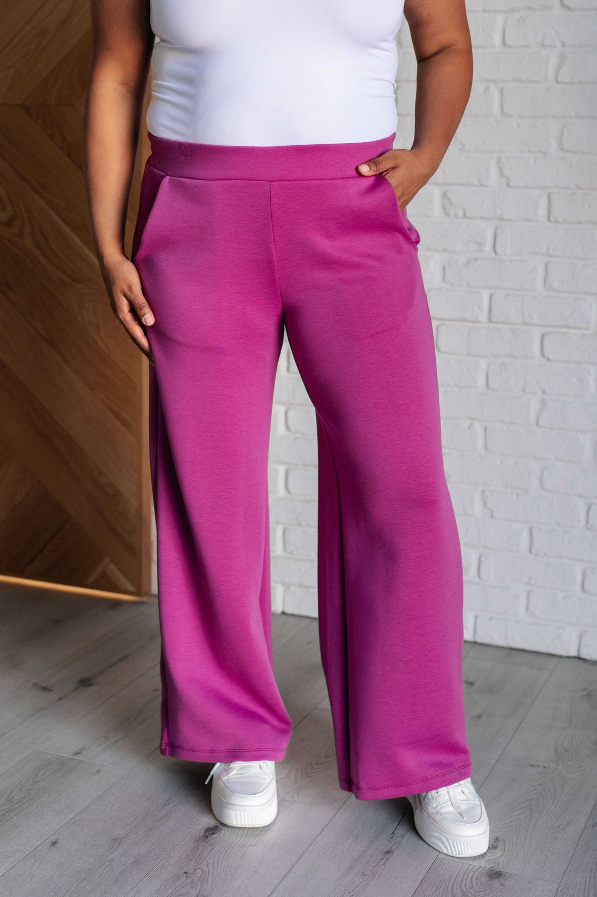 Resort Travel Wide Leg Crop Pant in Magenta - 8/14/2025