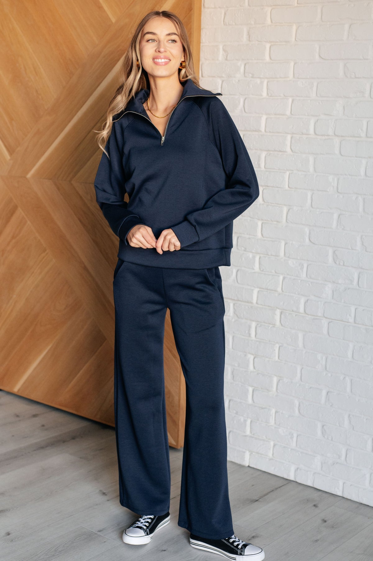 Resort Travel Wide Leg Crop Pant in  Navy - 8/14/2025