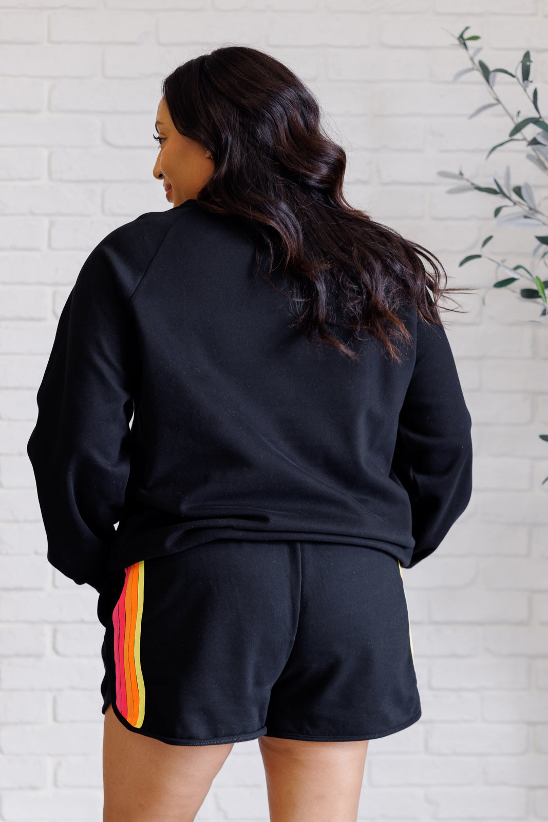 Retro Rainbow Shorts Set in Black - 1/9/2025