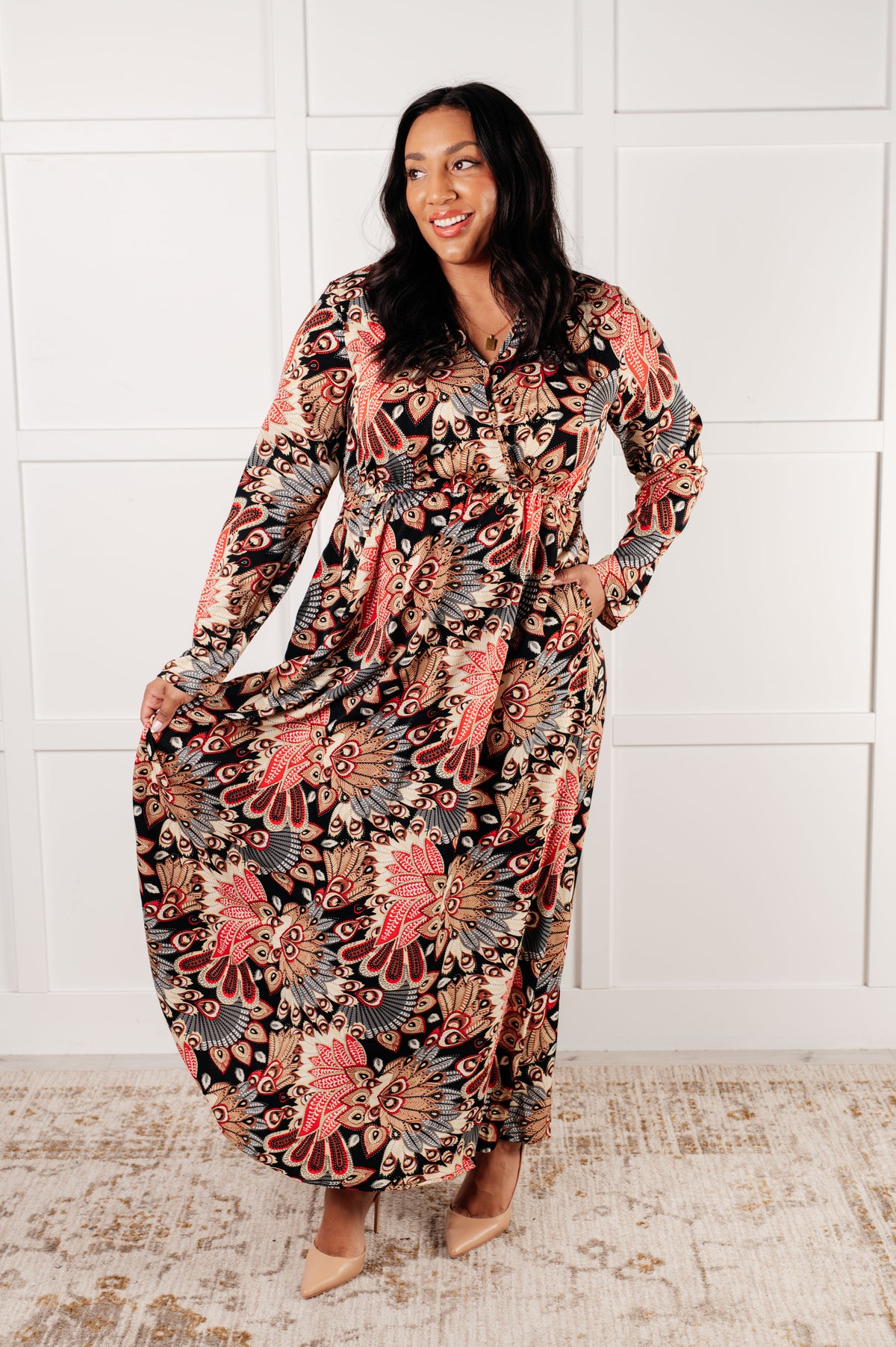 Send it Over Faux Wrap Maxi Dress - 10/13/2025