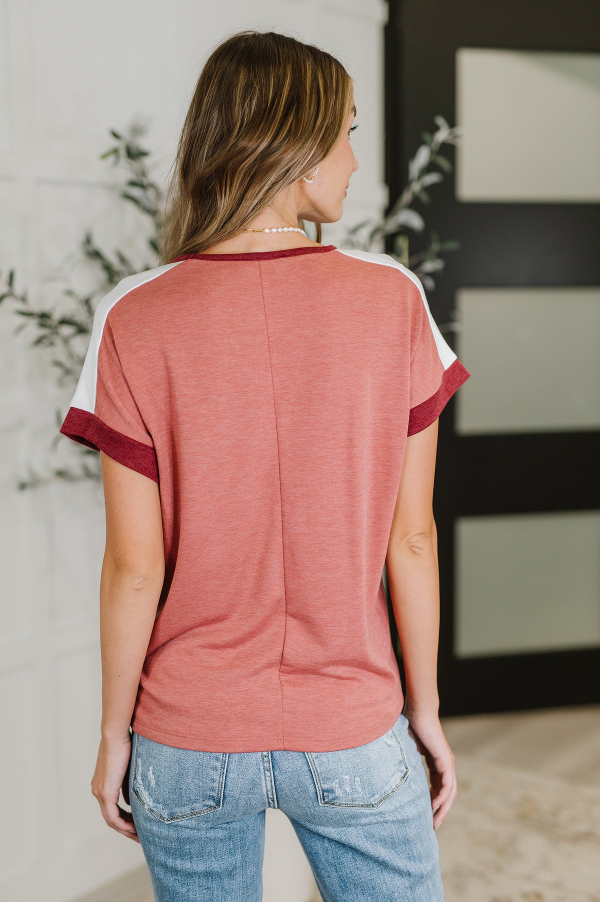 Sew Into You V-Neck Top in Light Rust - 6/24/2025 NEW