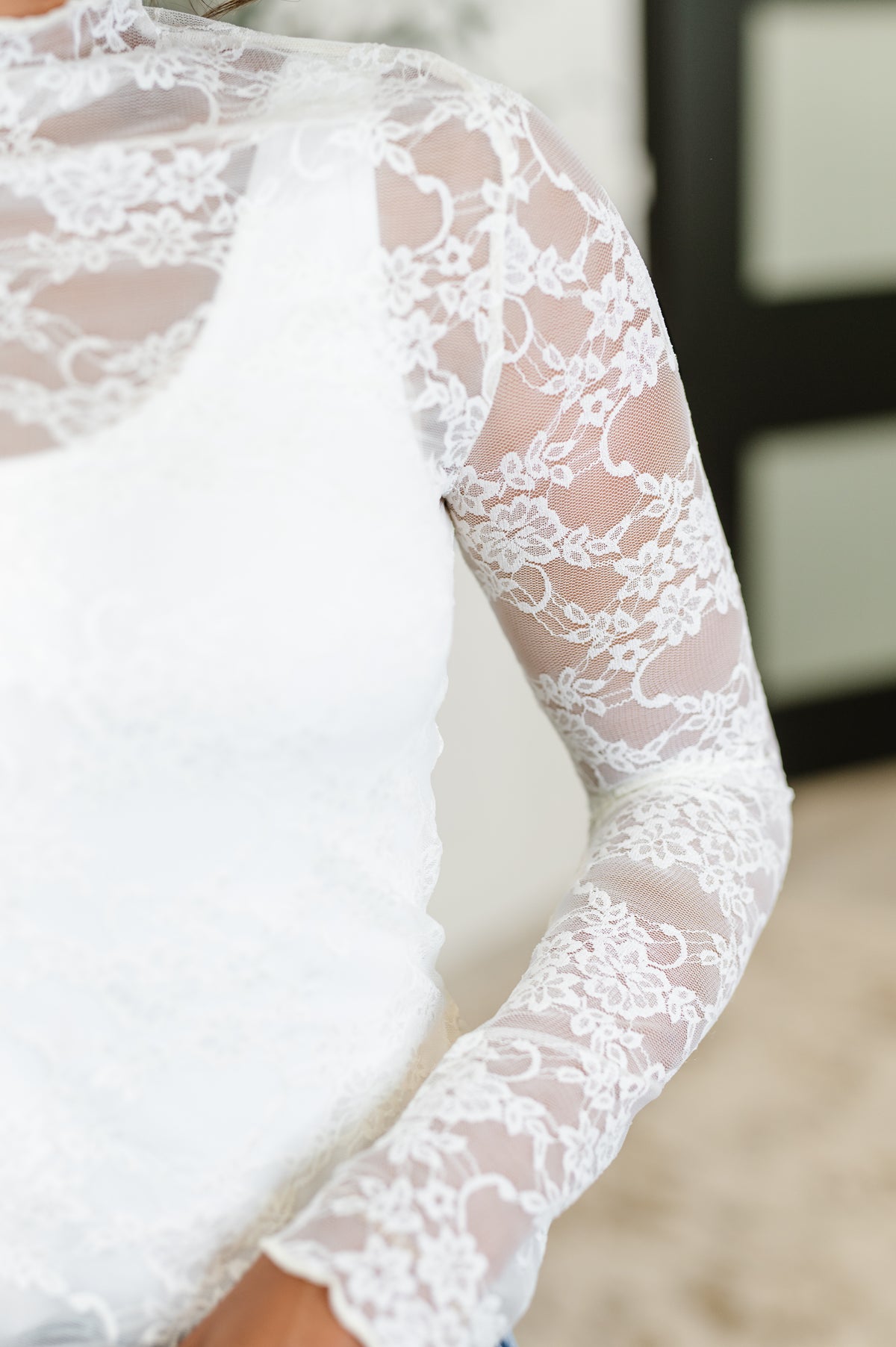 Sheer Intentions Lace Layering Top in Ivory - 6/13/2025 NEW