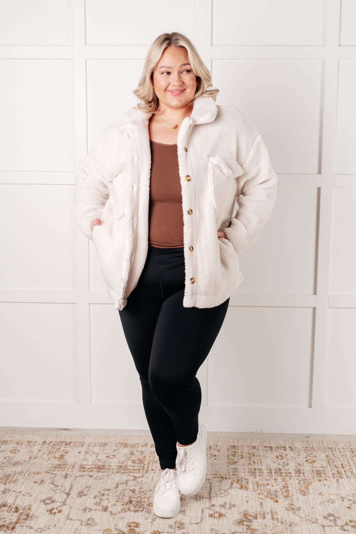 Shrouded in Sherpa Coat in White - 11/3/2025