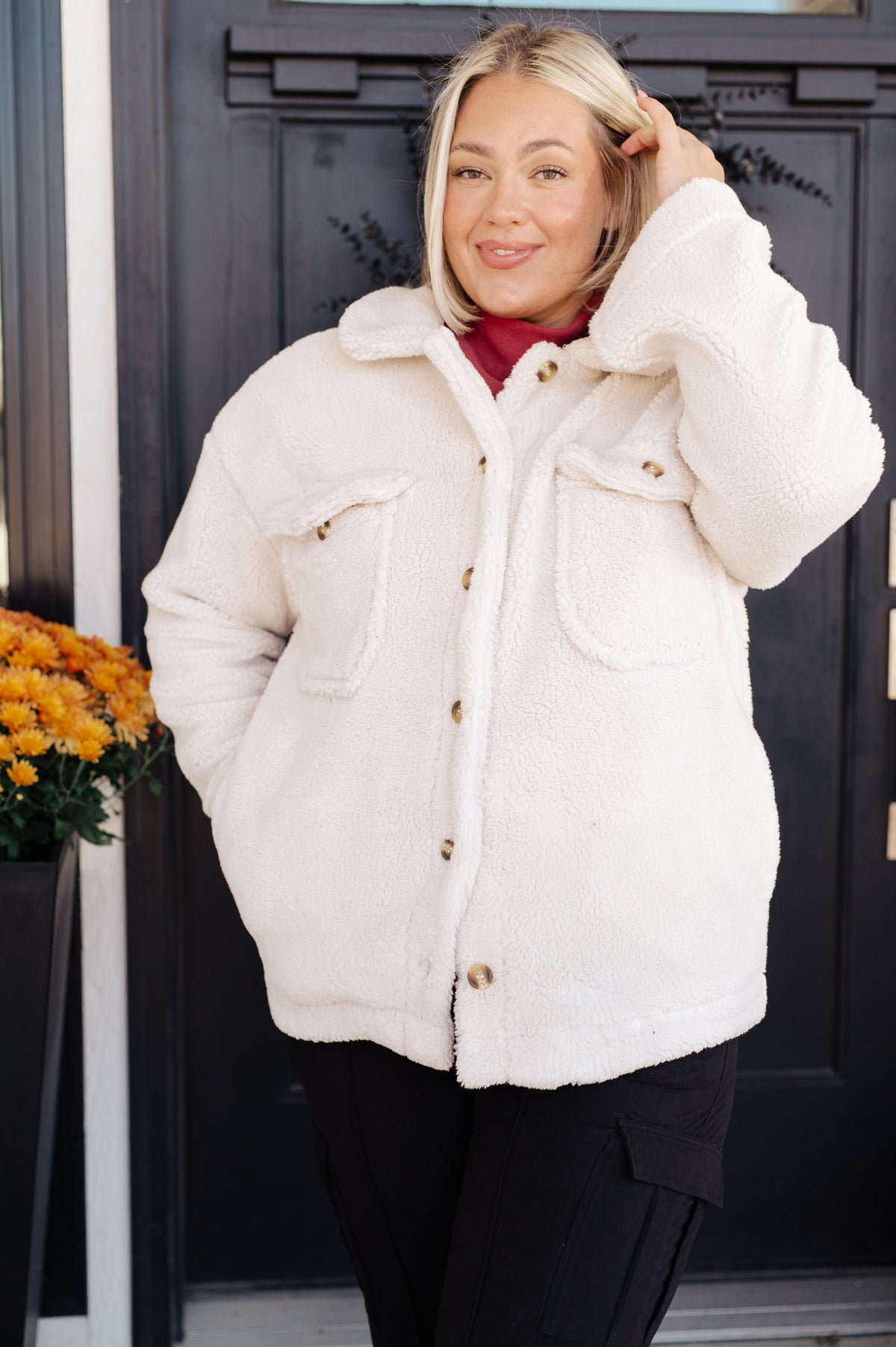 Shrouded in Sherpa Coat in White - 11/3/2025