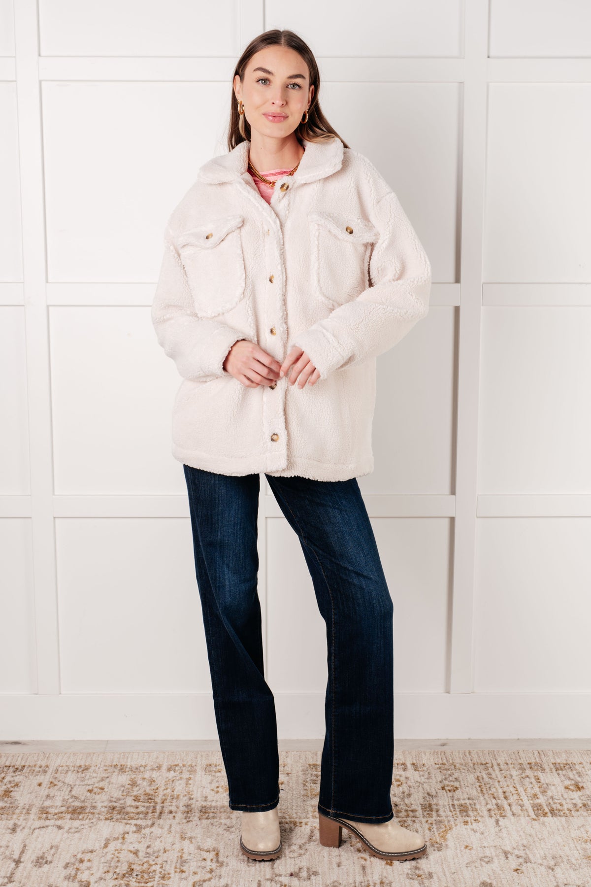 Shrouded in Sherpa Coat in White - 11/3/2025