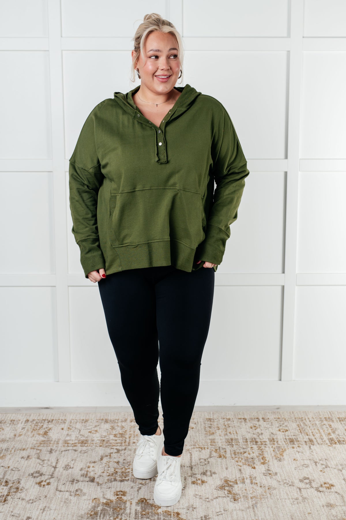 Simple Snug Snap Hooded Pullover - 9/23/2025 NEW