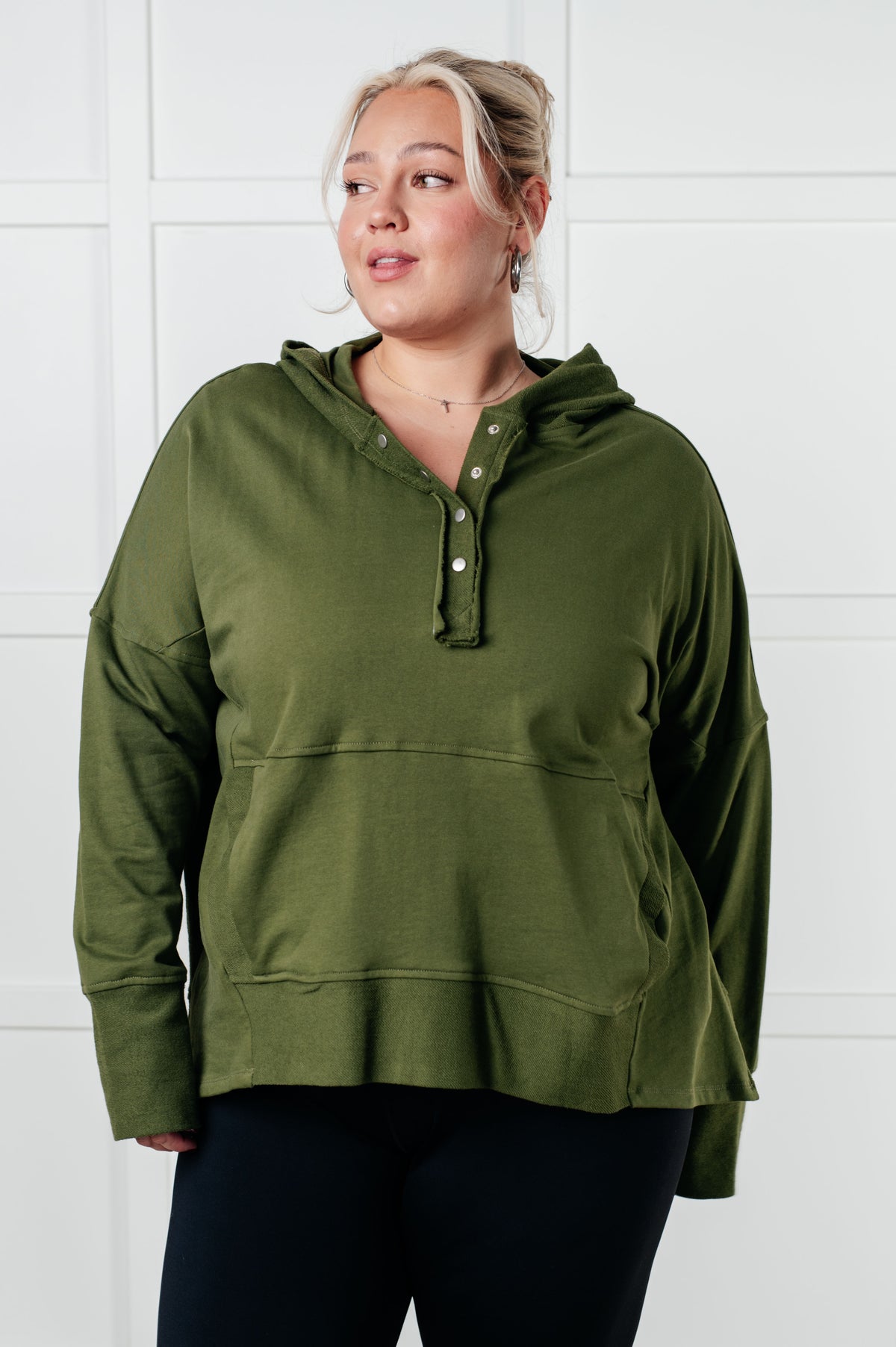 Simple Snug Snap Hooded Pullover - 9/23/2025 NEW