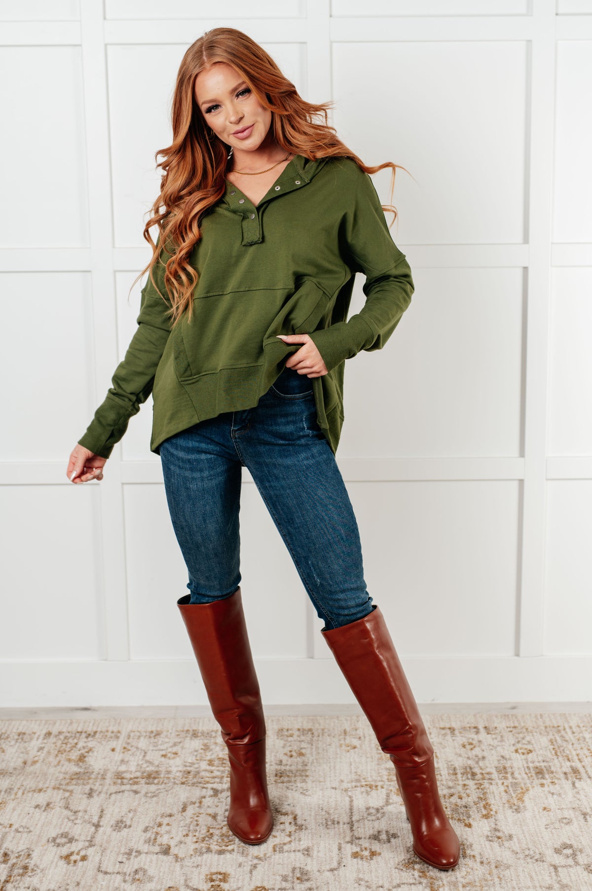 Simple Snug Snap Hooded Pullover - 9/23/2025 NEW