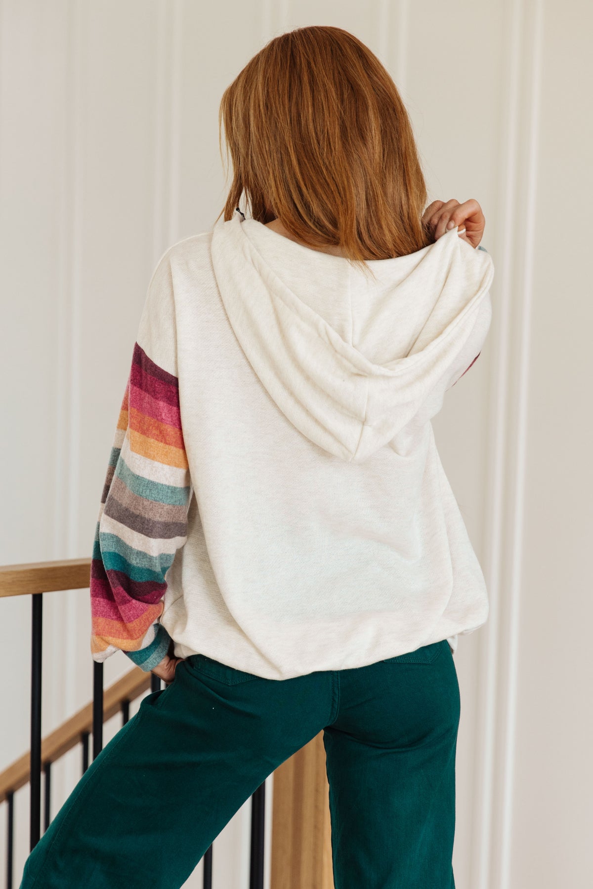 Skip and A Hop Rainbow Sleeve Half Zip Hoodie - 9/14/2023
