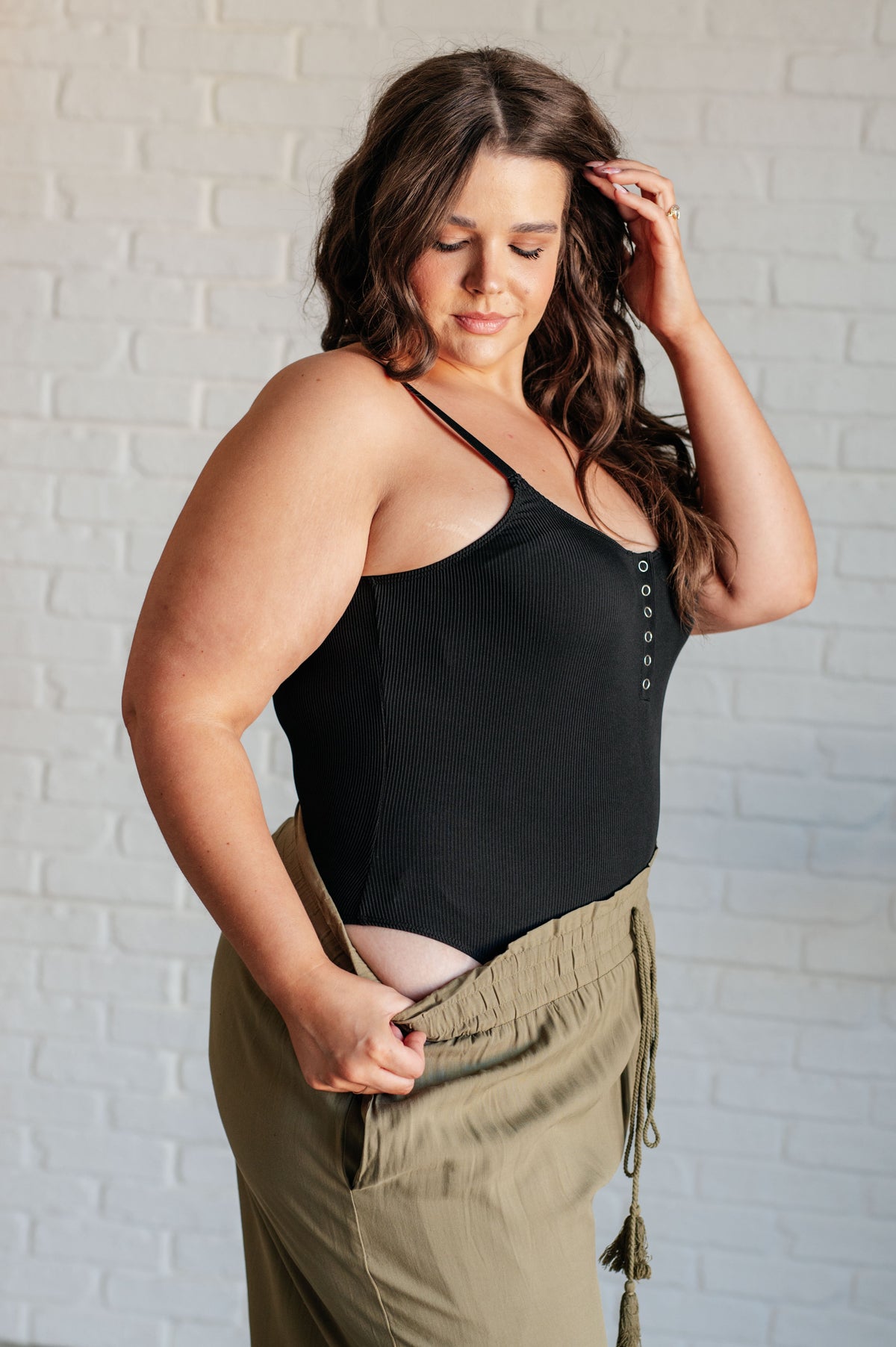 Snap it Up Spaghetti Strap Bodysuit - 4/14/2025