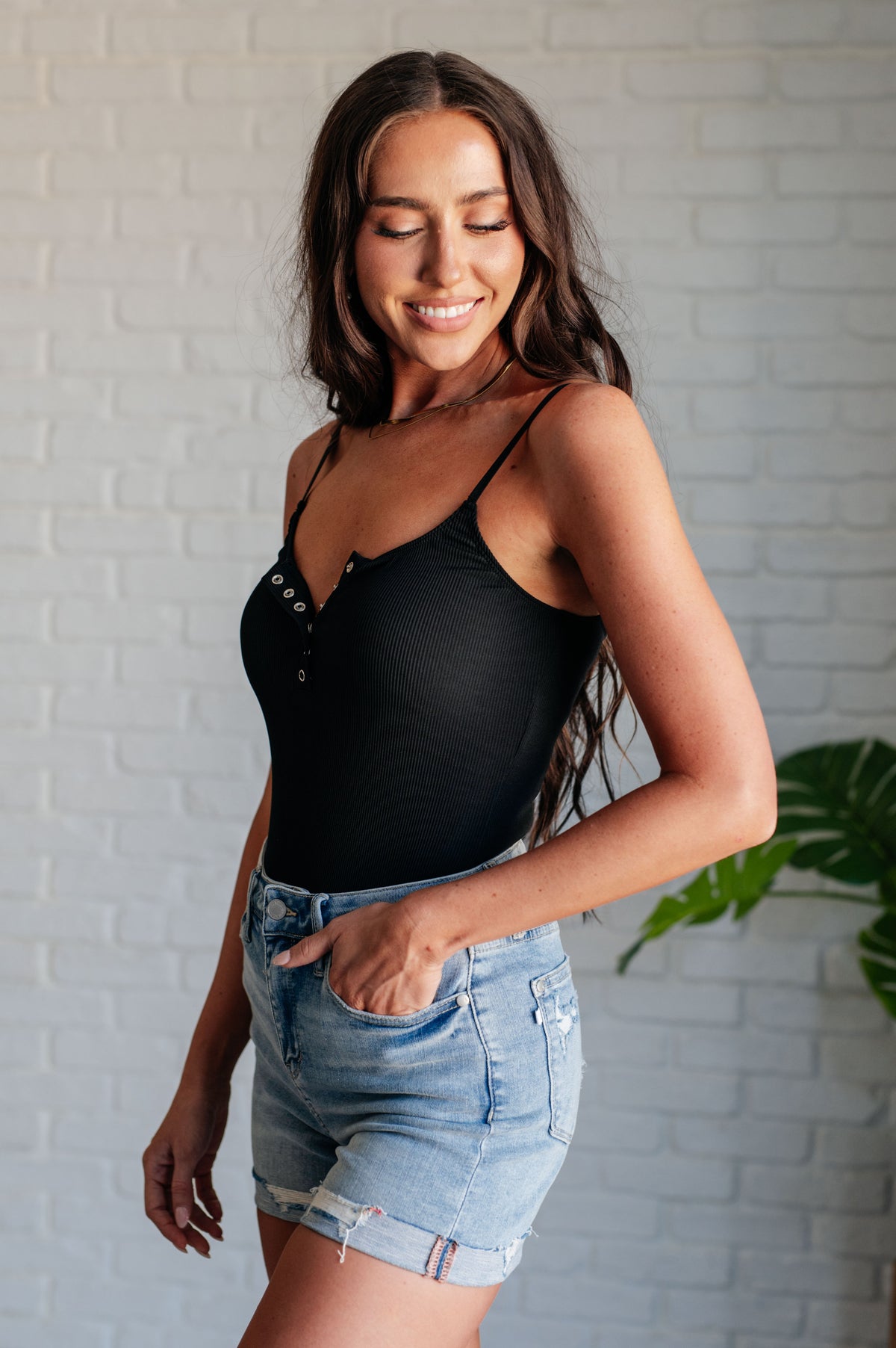 Snap it Up Spaghetti Strap Bodysuit - 4/14/2025