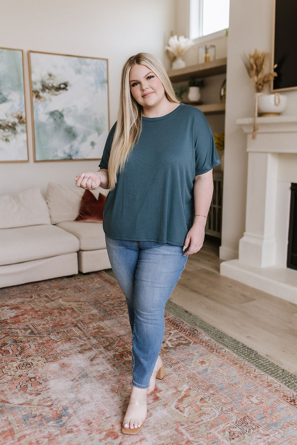 So Good Relaxed Fit Top in Dark Teal - 6/22/2023