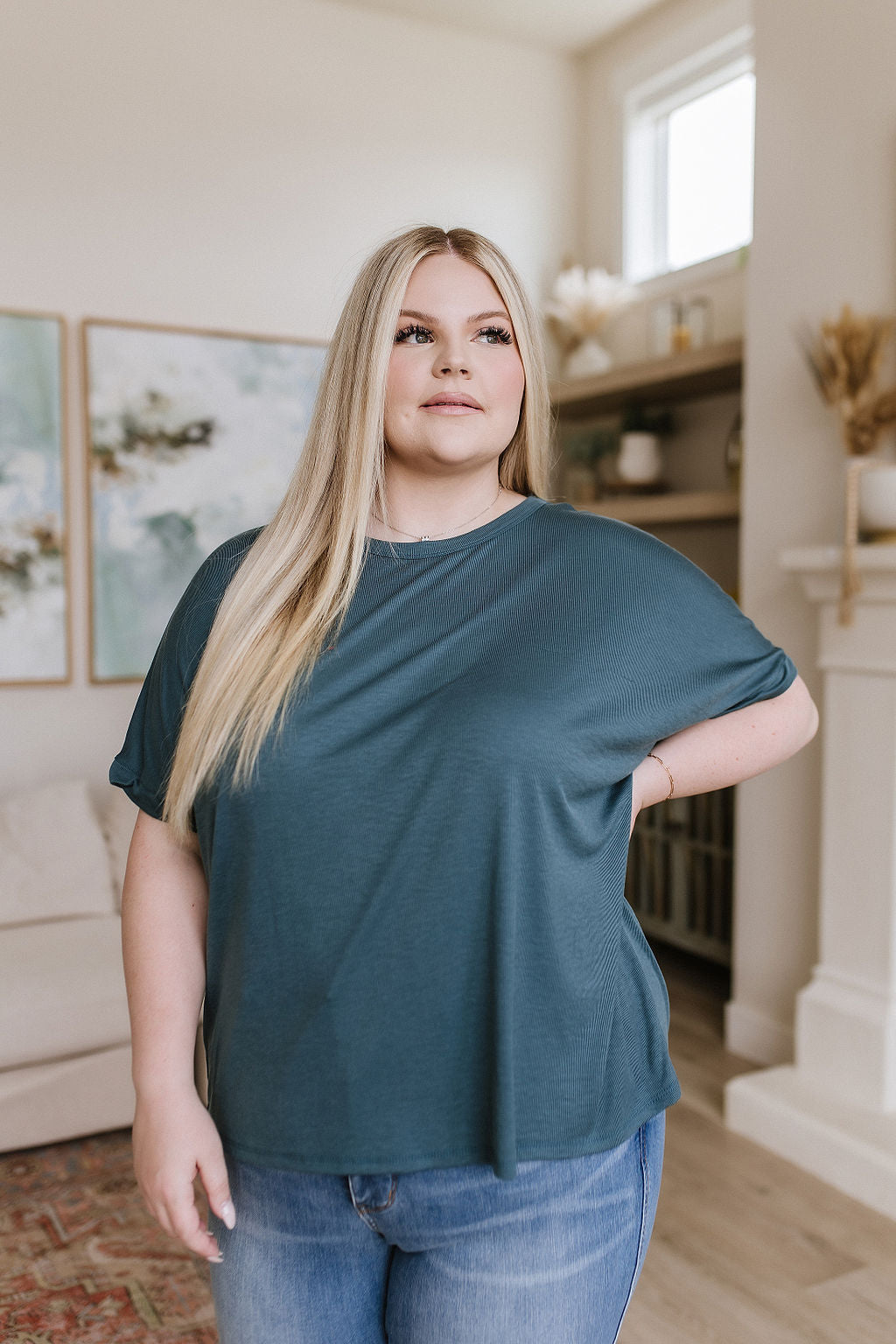 So Good Relaxed Fit Top in Dark Teal - 6/22/2023