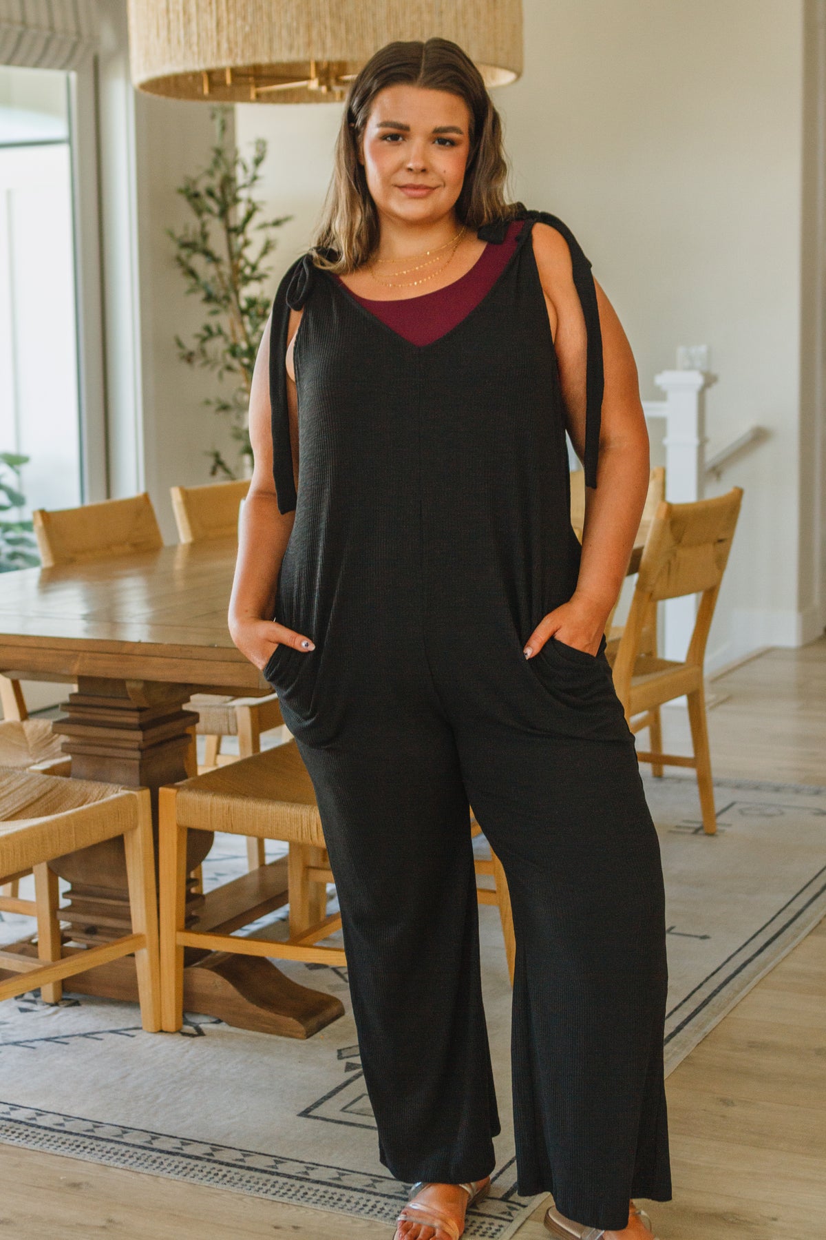 So Selfless Slub Ribbed Knit Jumpsuit - 8/3/2023