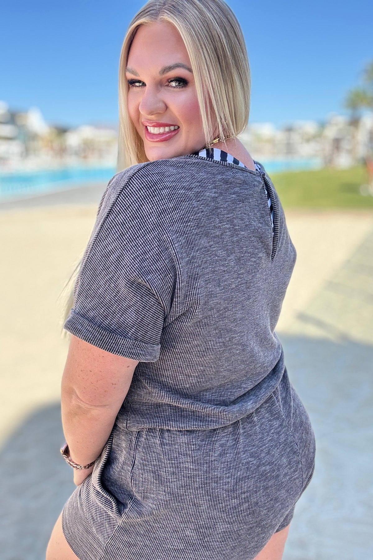 So Sure Short Sleeve Romper - 4/24/2025