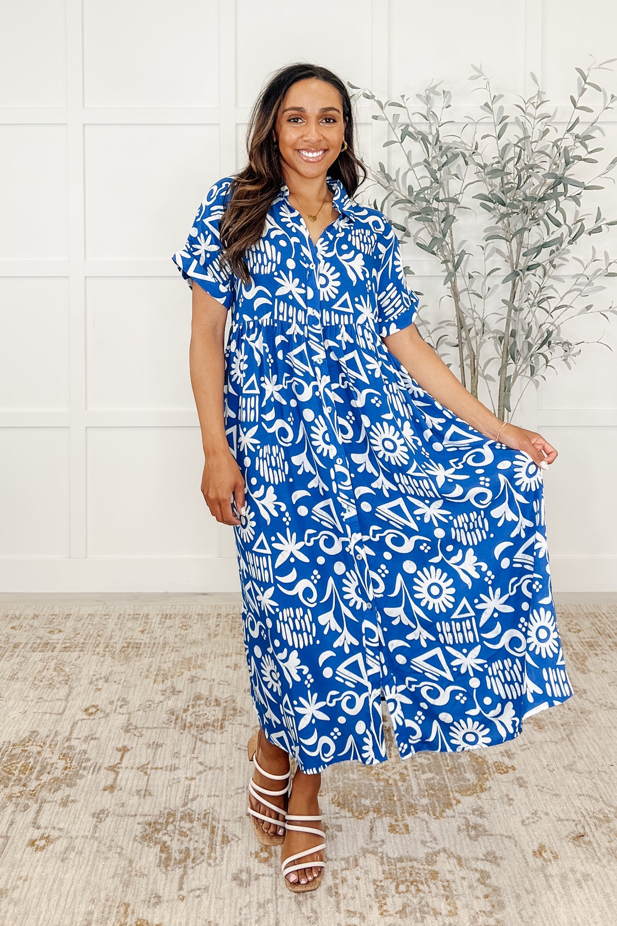 Soft Sonata V-Neck Dress in Blue - 4/15/2025