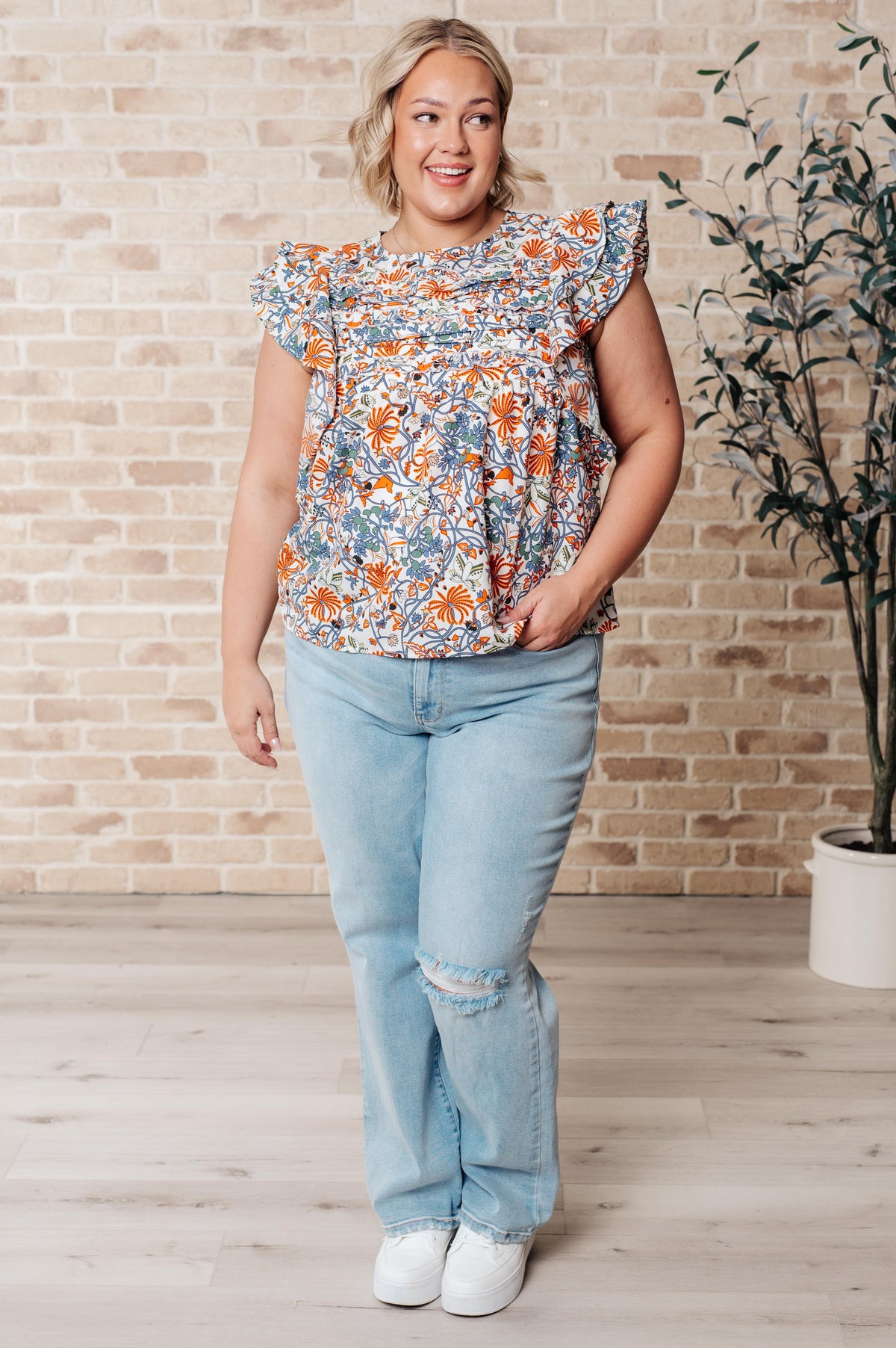 Something Peaceful Flutter Sleeve Blouse - 4/17/2025