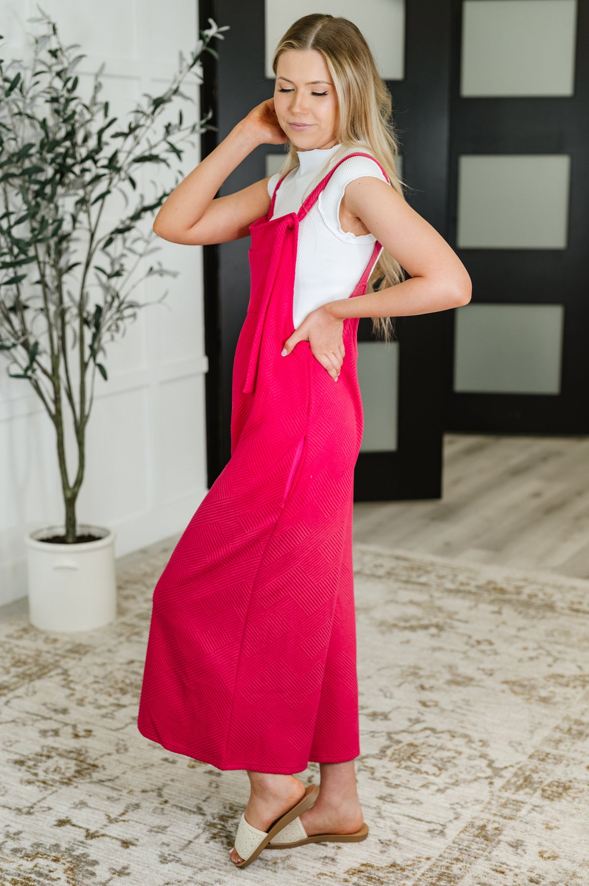 Suit Yourself Adjustable Strap Jumpsuit in Pink - 7/15/2025 NEW