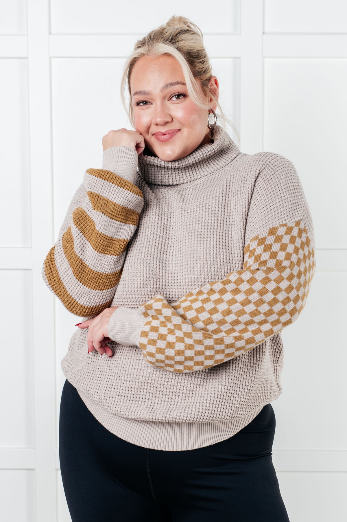 Super Seasonal Patchwork Waffle Knit Sweater - 10/20/2025